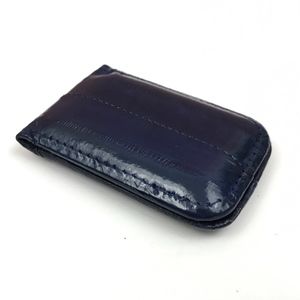 NEW Dark Blue Leather Magnetic Money Clip